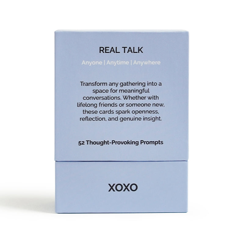 The back of the conversation starter cards box